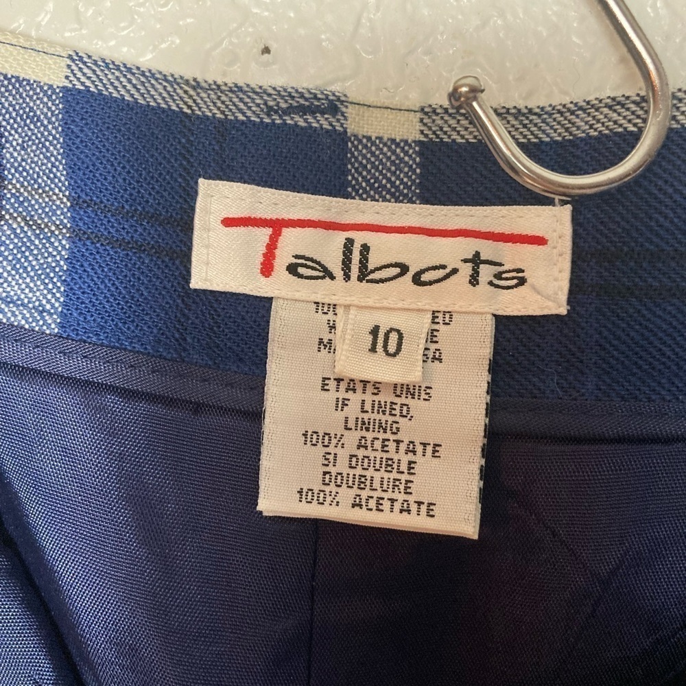 Vintage Talbots blue plaid 100% worsted wool short pants size 10 - Picture 6 of 8